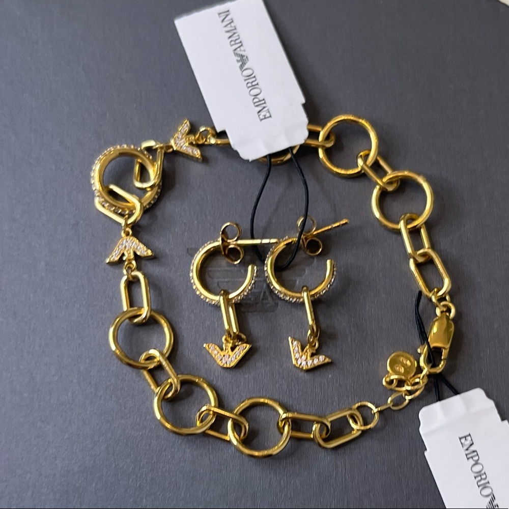 Emporio Armani Drop Earrings and Bracelet